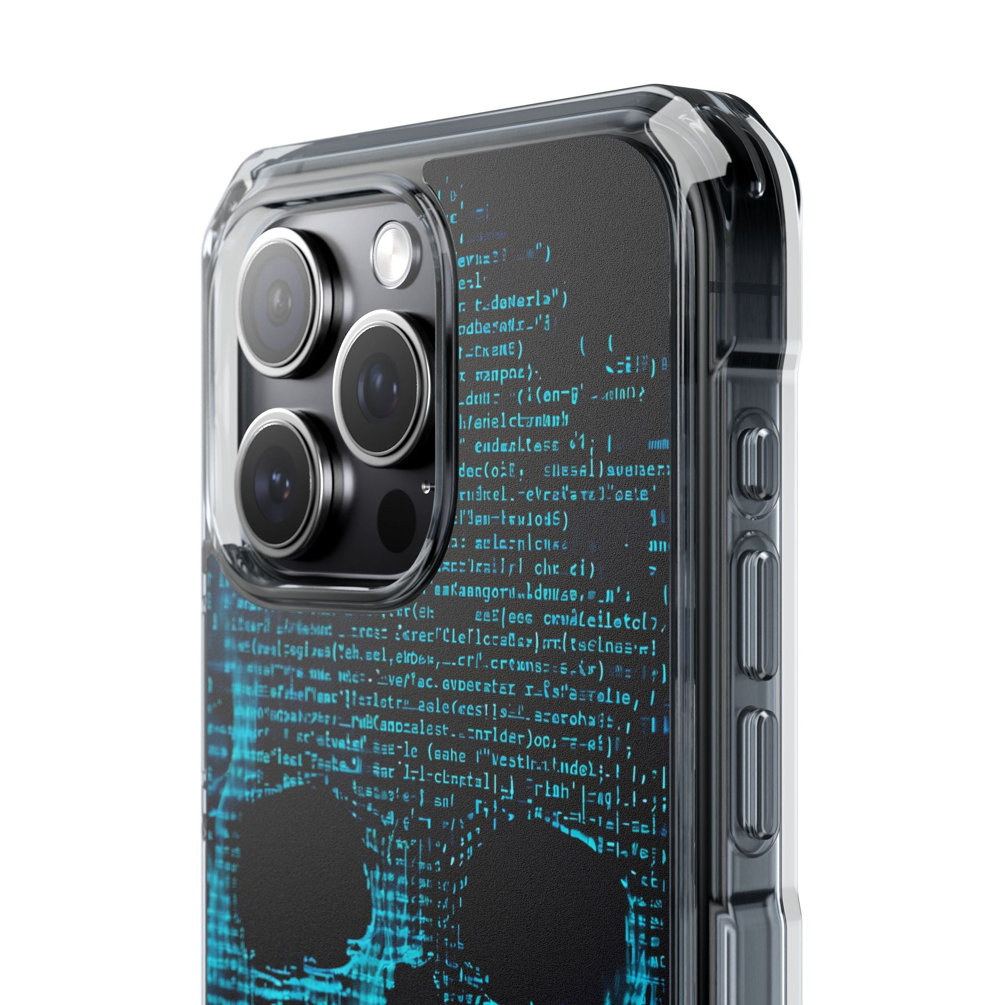 Cyan Glitch Skull · Impact Custodia per iPhone · Magsafe