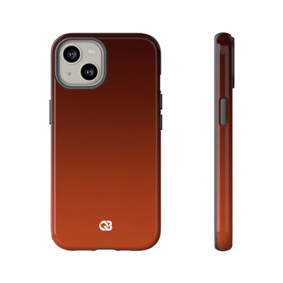 Orange Tough Phone Case for iPhone - Obsidian Ember Fade