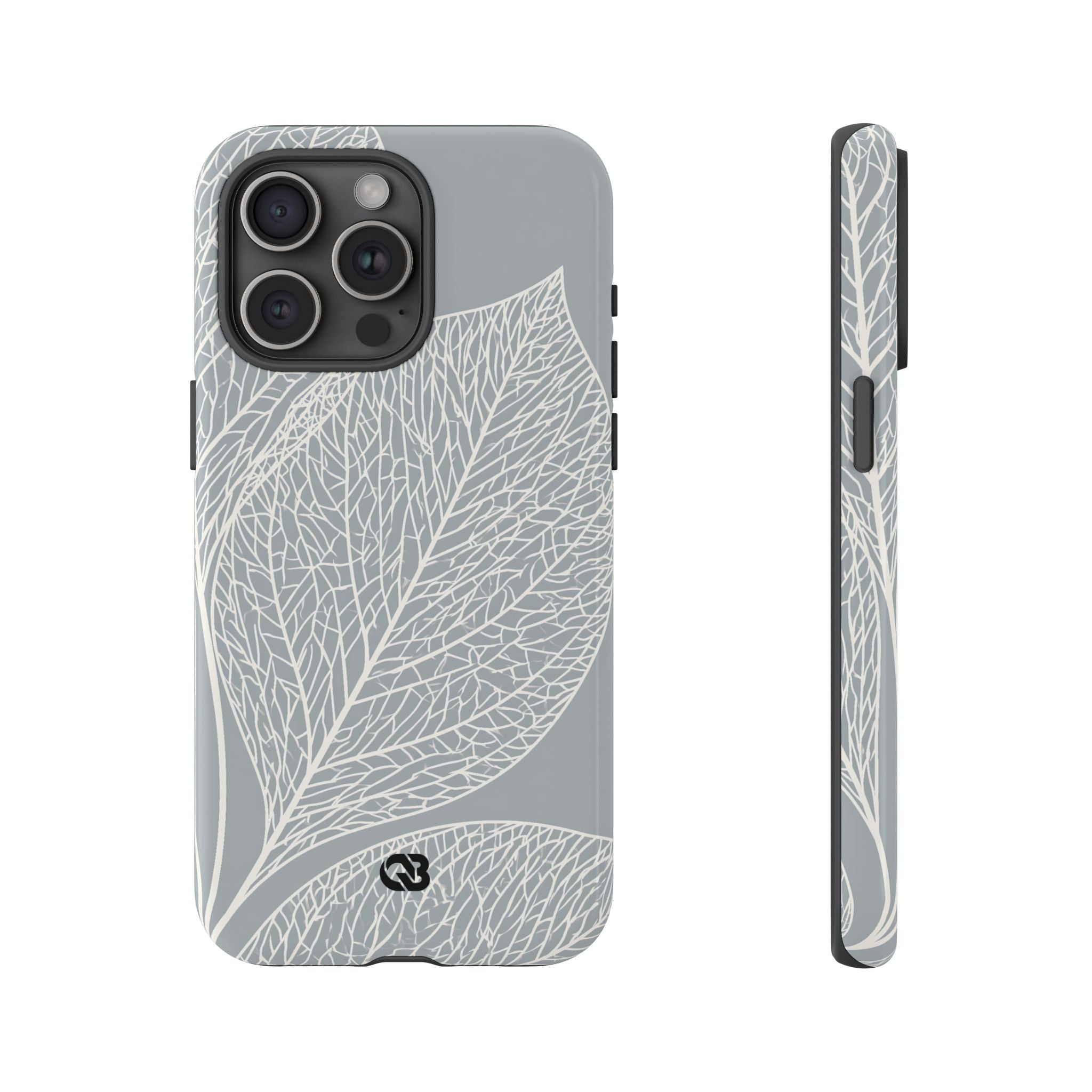 Grey Tough Phone Case for iPhone - Frosted Ash Veins