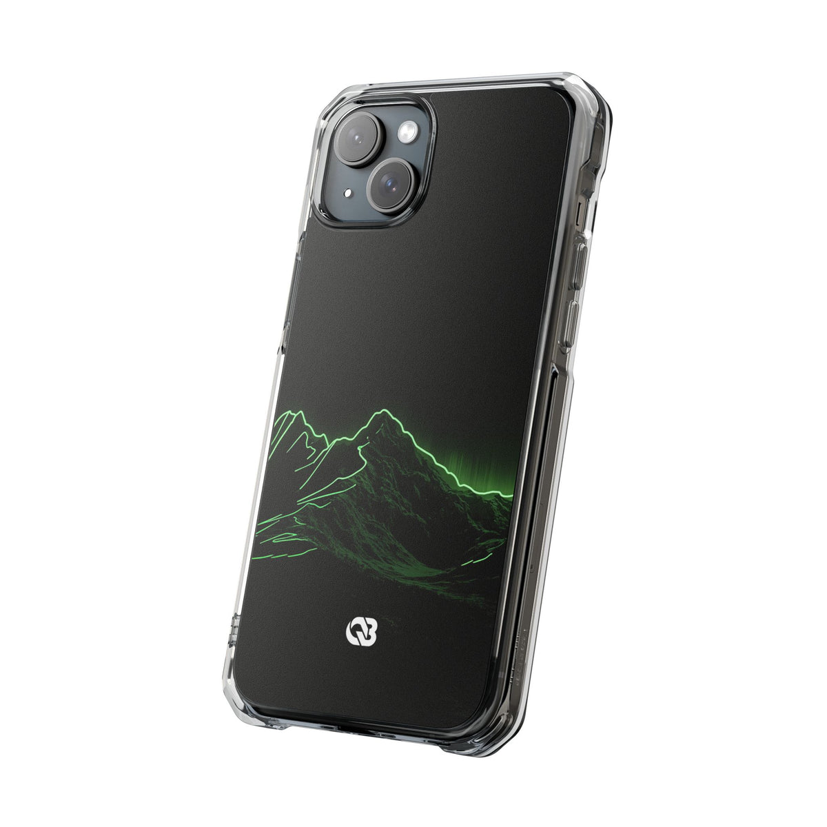 Nordic Mountain Contour · Clear Impact Magnetic Phone Case for iPhone · Black