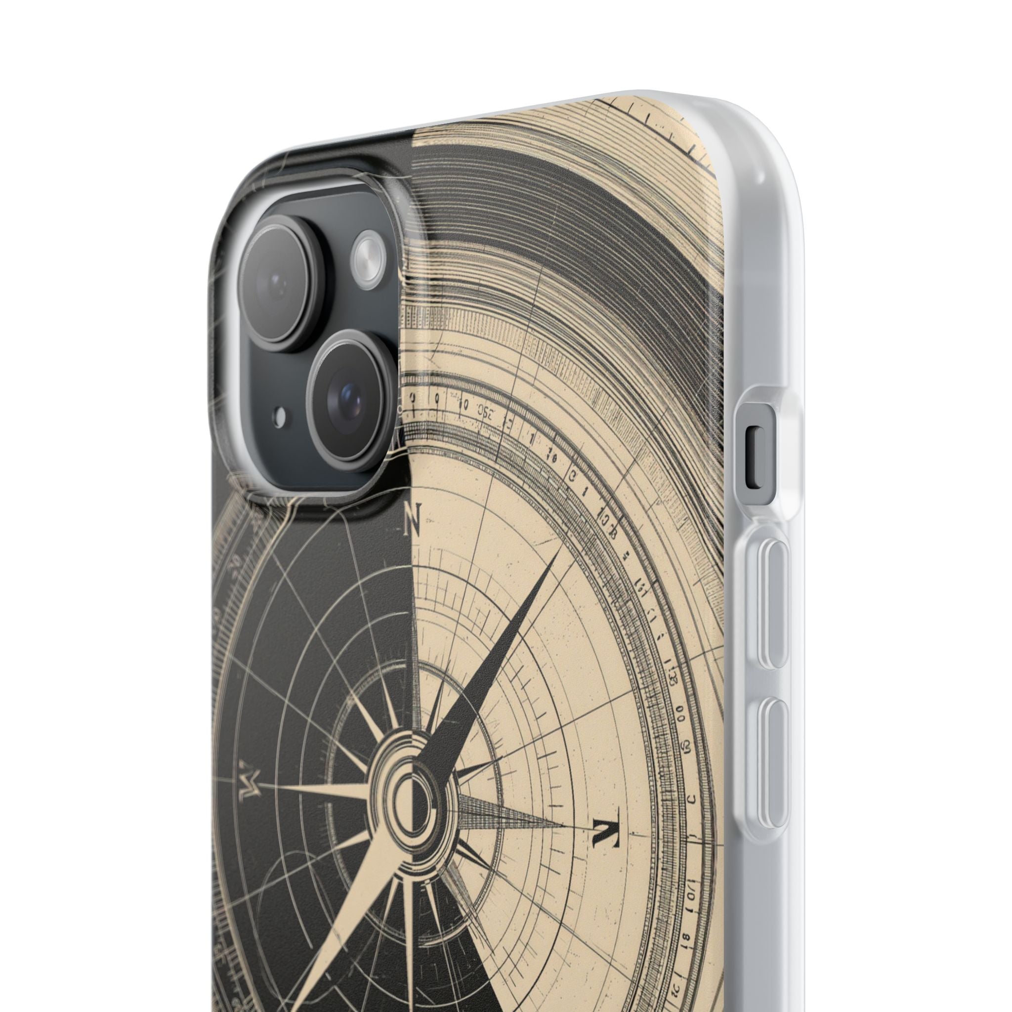 Beige Lite Phone Case for iPhone - Obsidian Nautical Blueprint