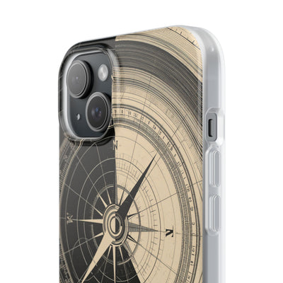 Beige Lite Phone Case for iPhone - Obsidian Nautical Blueprint