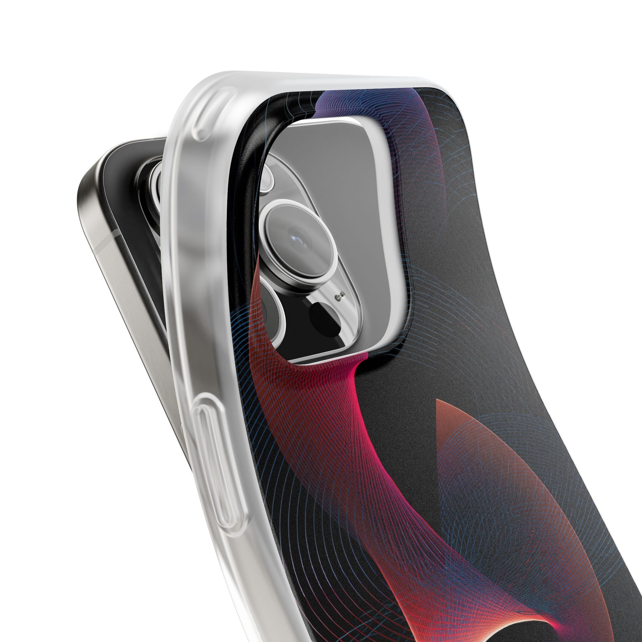 Black Lite Phone Case for iPhone - Cobalt Crimson Flux