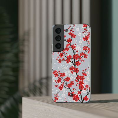 Grey Lite Phone Case for Samsung - Crimson Sakura Slate