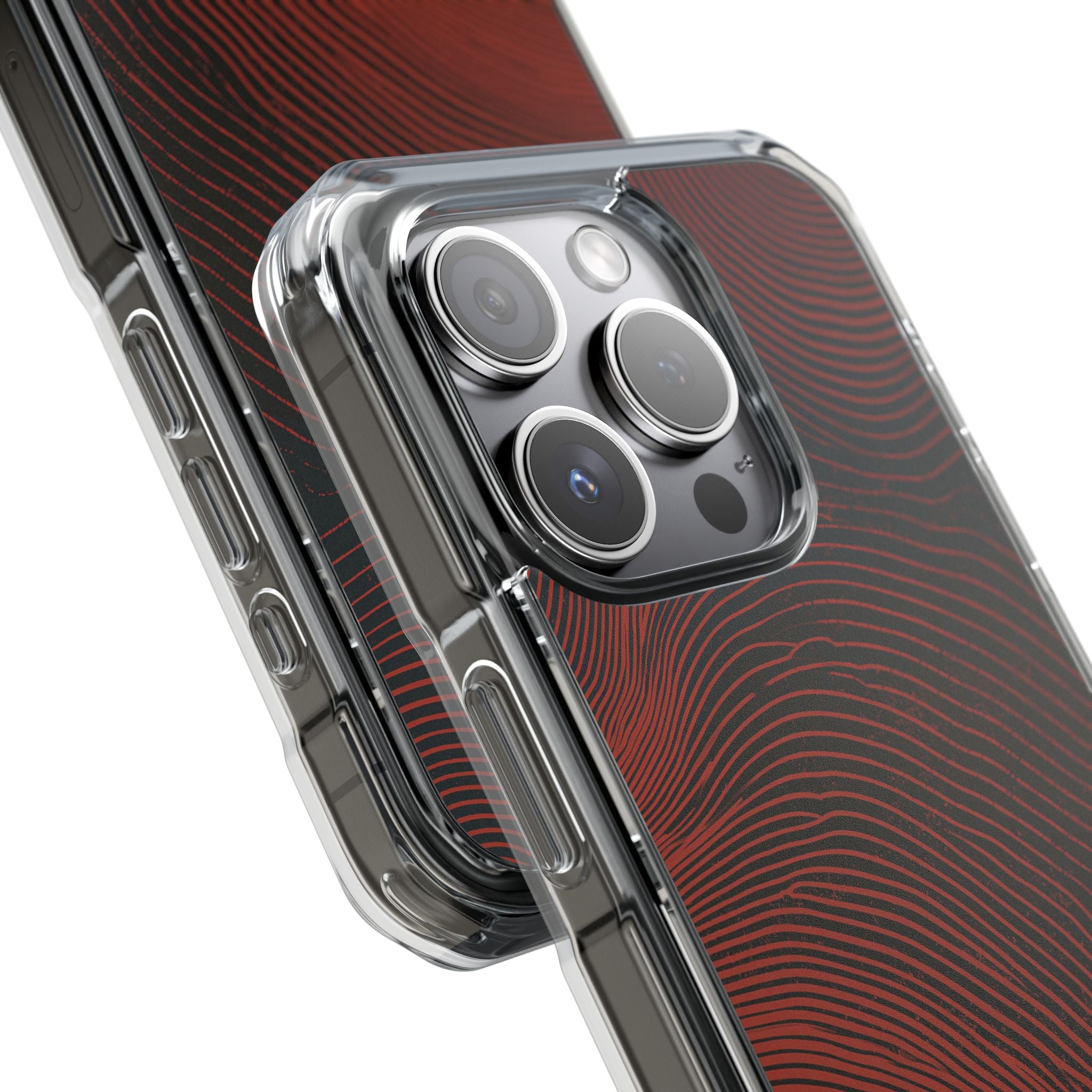 Red Impact MagSafe Phone Case for iPhone - Terracotta Nerve Map