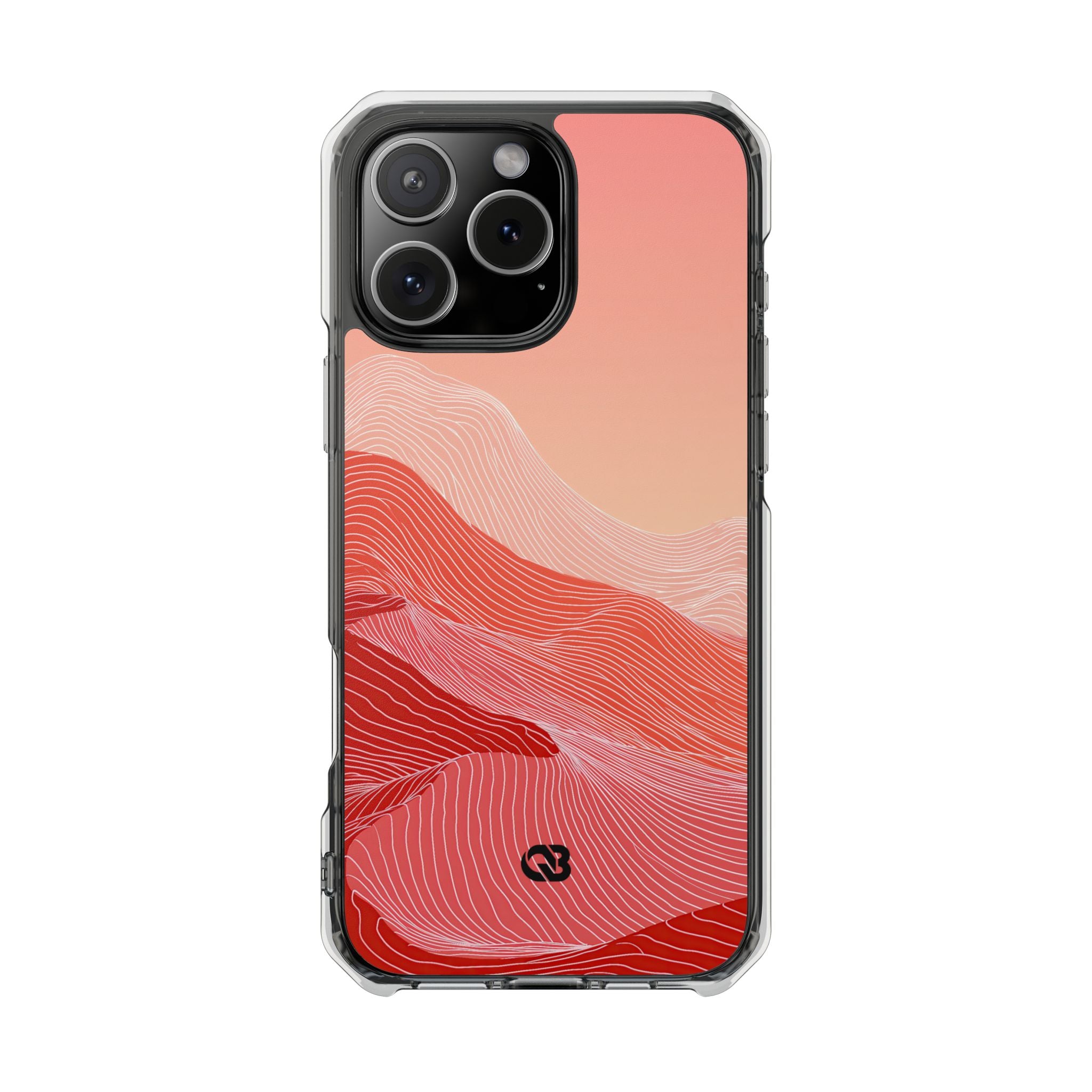 Red Impact MagSafe Phone Case for iPhone - Crimson Ridge Contour