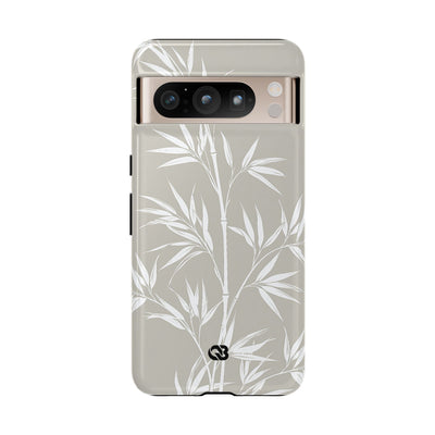 Beige Tough Phone Case for Google Pixel - Sandstone Bamboo Stalks