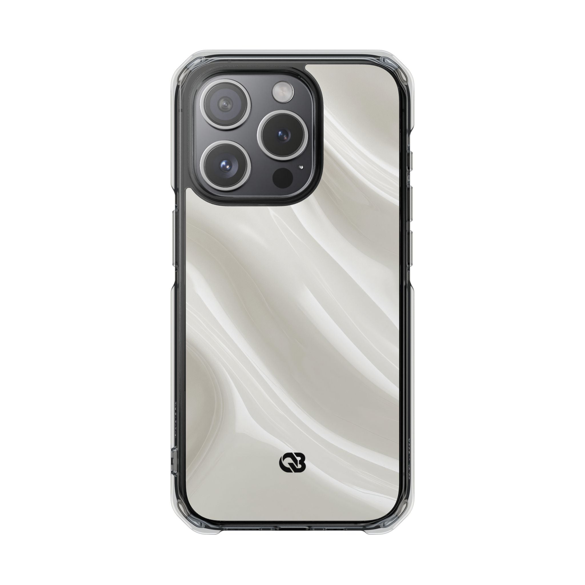 White Impact MagSafe Phone Case for iPhone - Polished Ivory Wave