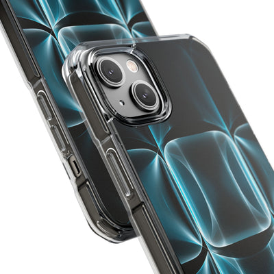 Cyan Core Matrix · Clear Impact Magnetic Phone Case for iPhone · Blue
