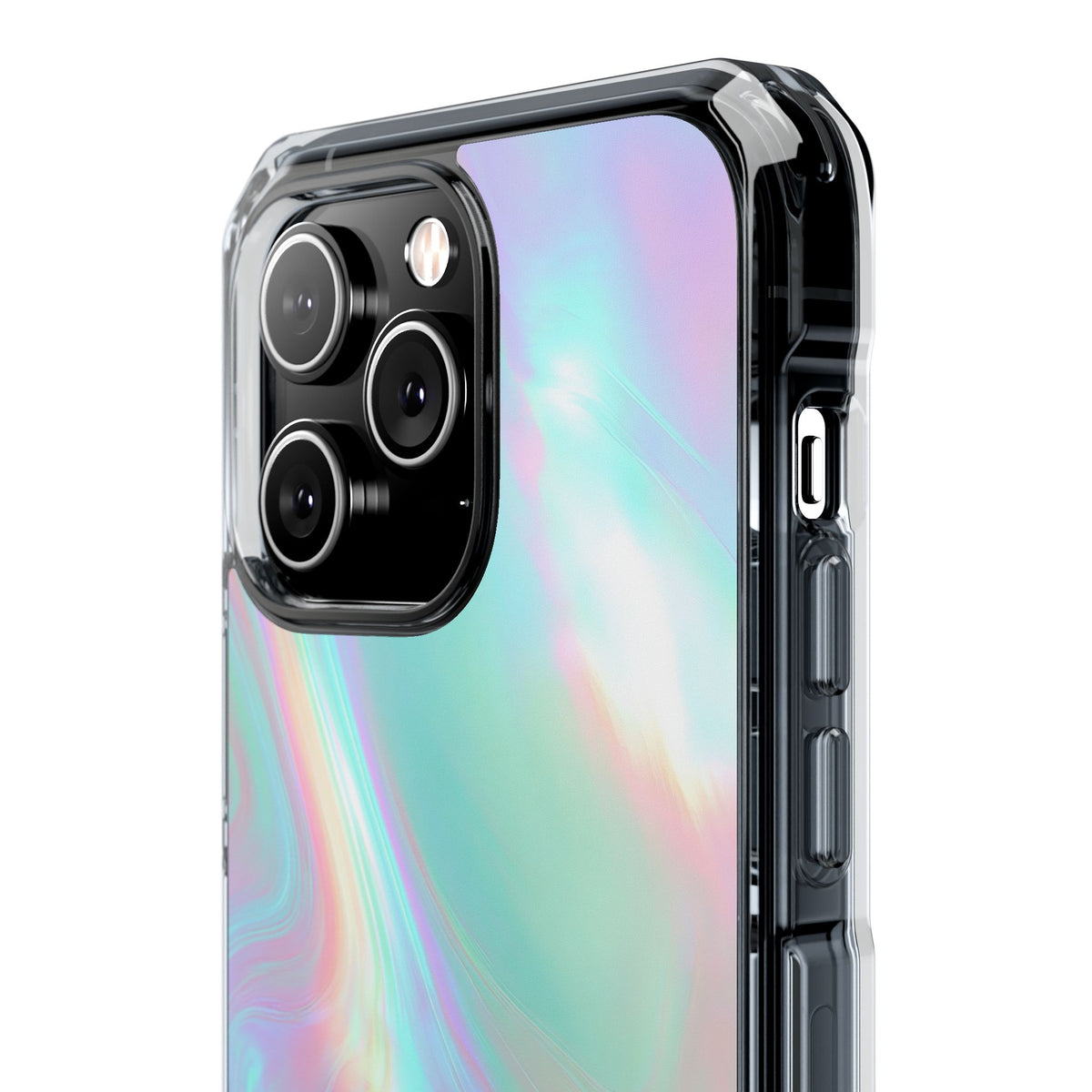 Prismatic Liquid Light · Clear Impact Magnetic Phone Case for iPhone · Teal