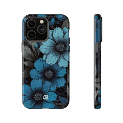 Obsidian Blue Petals · Coque de téléphone Tough pour iPhone
