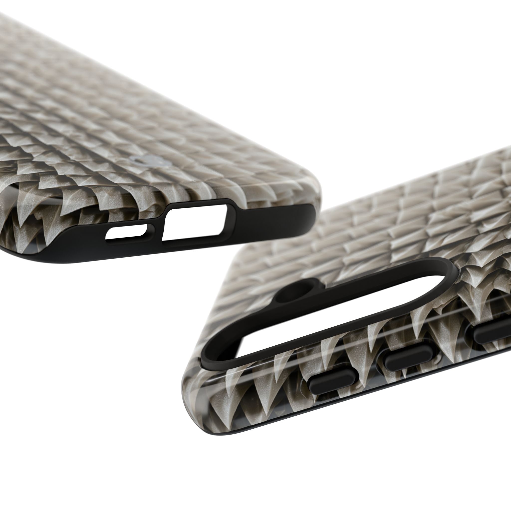 Beige Tough Phone Case for Samsung - Bone Spiked Grid