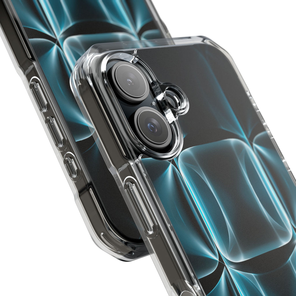 Cyan Core Matrix · Clear Impact Magnetic Phone Case for iPhone · Blue