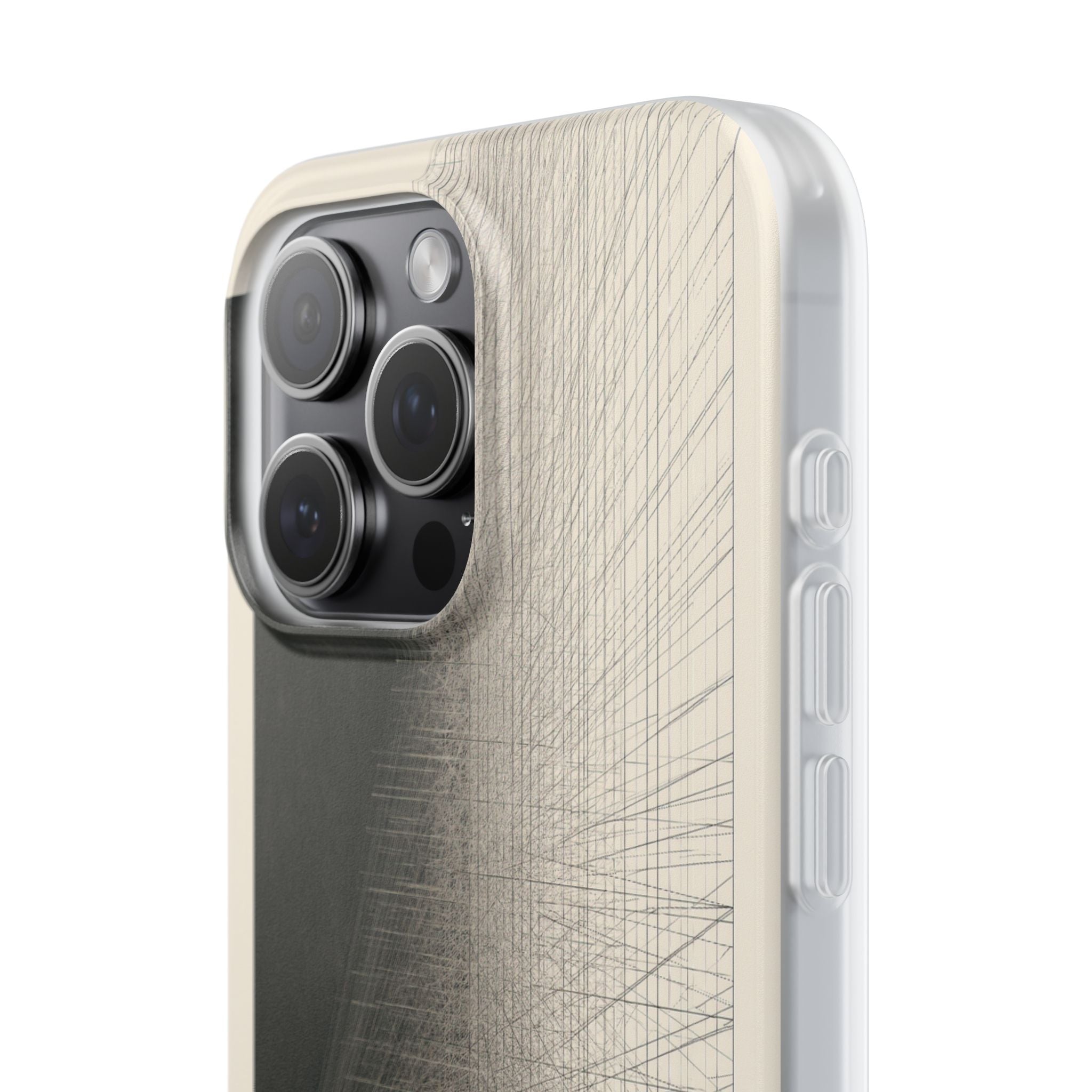 Beige Lite Phone Case for iPhone - Brutalist Graphite Grid