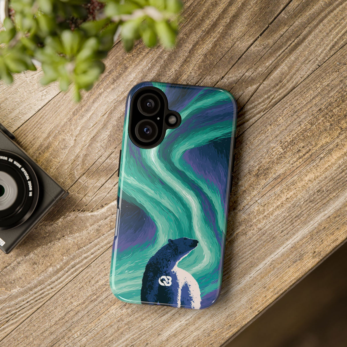 Arctic Aurora Bear · Tough Phone Case for iPhone · Teal