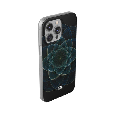 Blue Lite Phone Case for iPhone - Celestial Wireframe Bloom