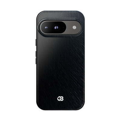 Black Tough Phone Case for Google Pixel - Midnight Brushed Grain