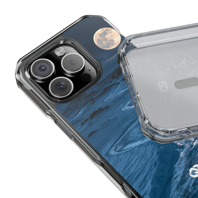 Arctic Moon Drift · Clear Impact Magnetic Phone Case for iPhone · Blue