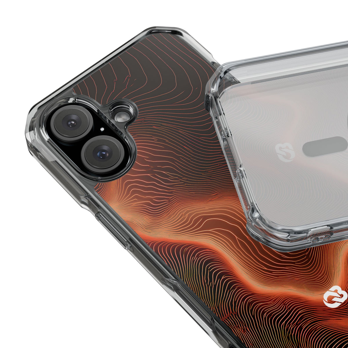 Caldera Ridge · Clear Impact Magnetic Phone Case for iPhone · Orange