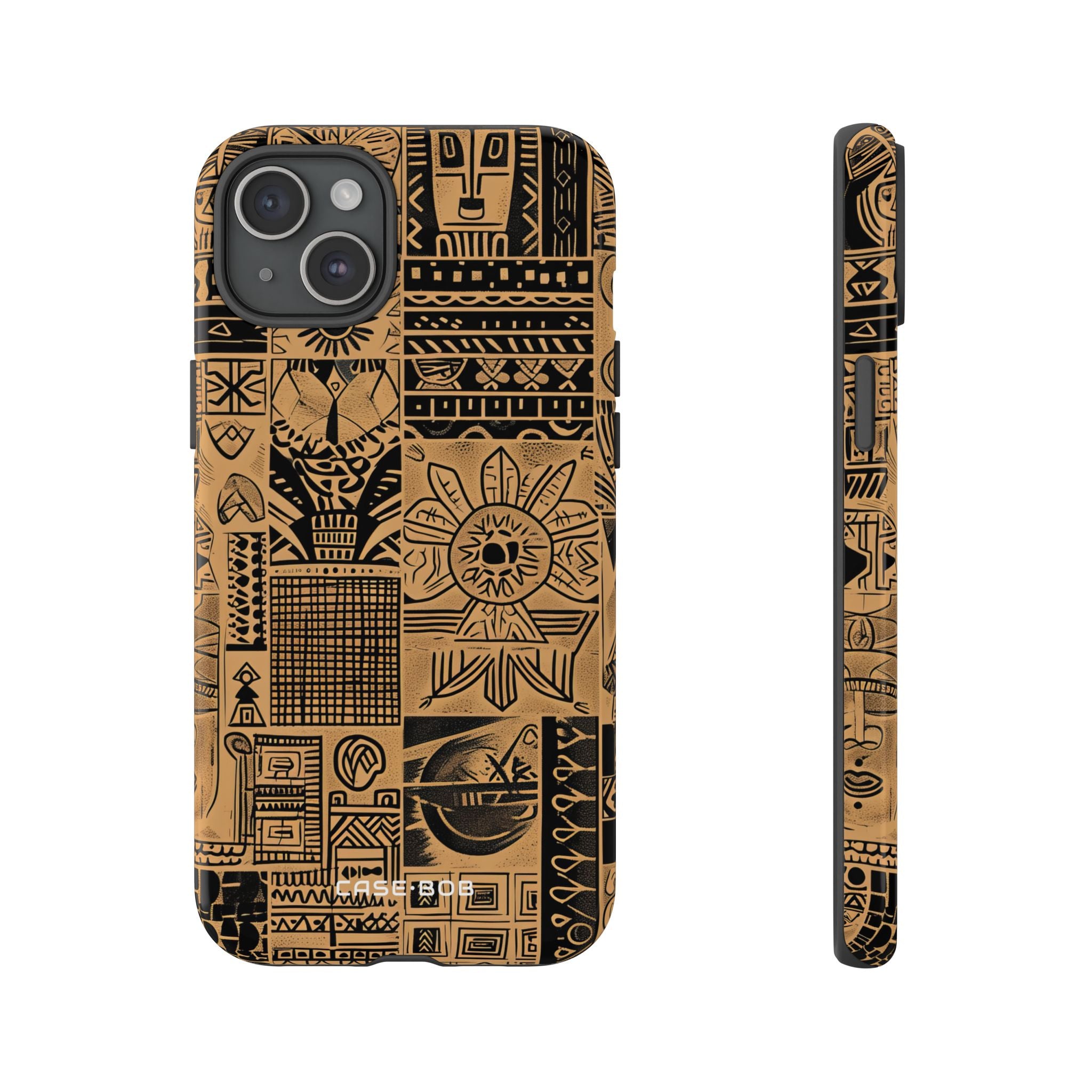 Tribal Faces iPhone 15 Plus Cover - Tough