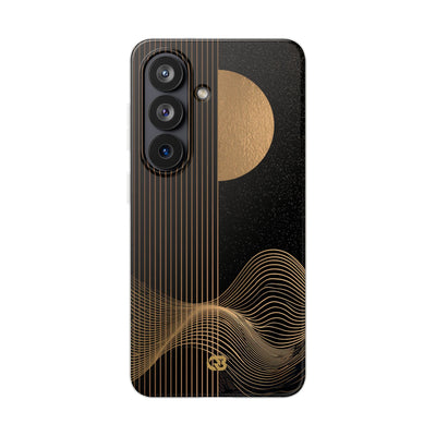 Gold Lite Phone Case for Samsung - Gilded Obsidian Dunes