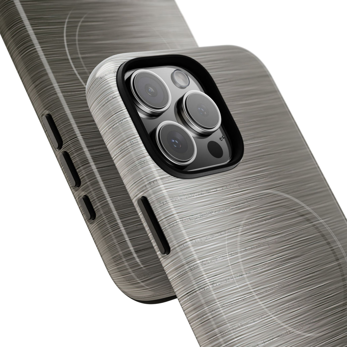 Grey Tough 2.0 Magsafe Phone Case for iPhone - Brushed Industrial Steel