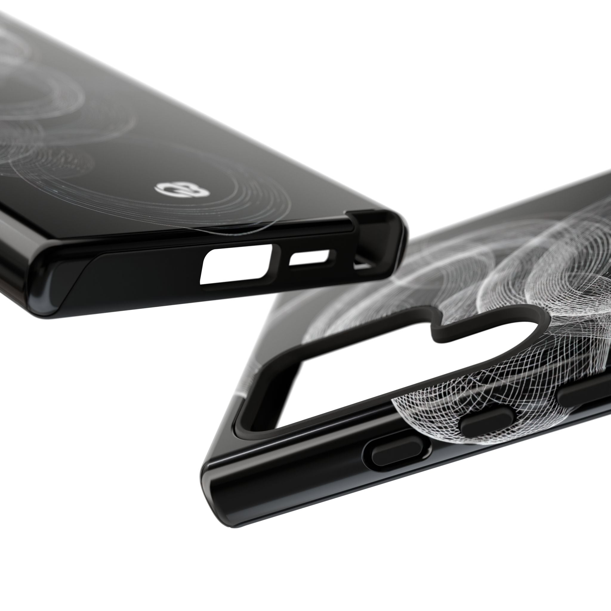 Black Tough Phone Case for Samsung - Kinetic Wireframe Orbit