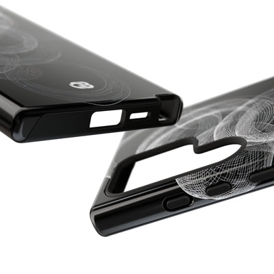 Black Tough Phone Case for Samsung - Kinetic Wireframe Orbit