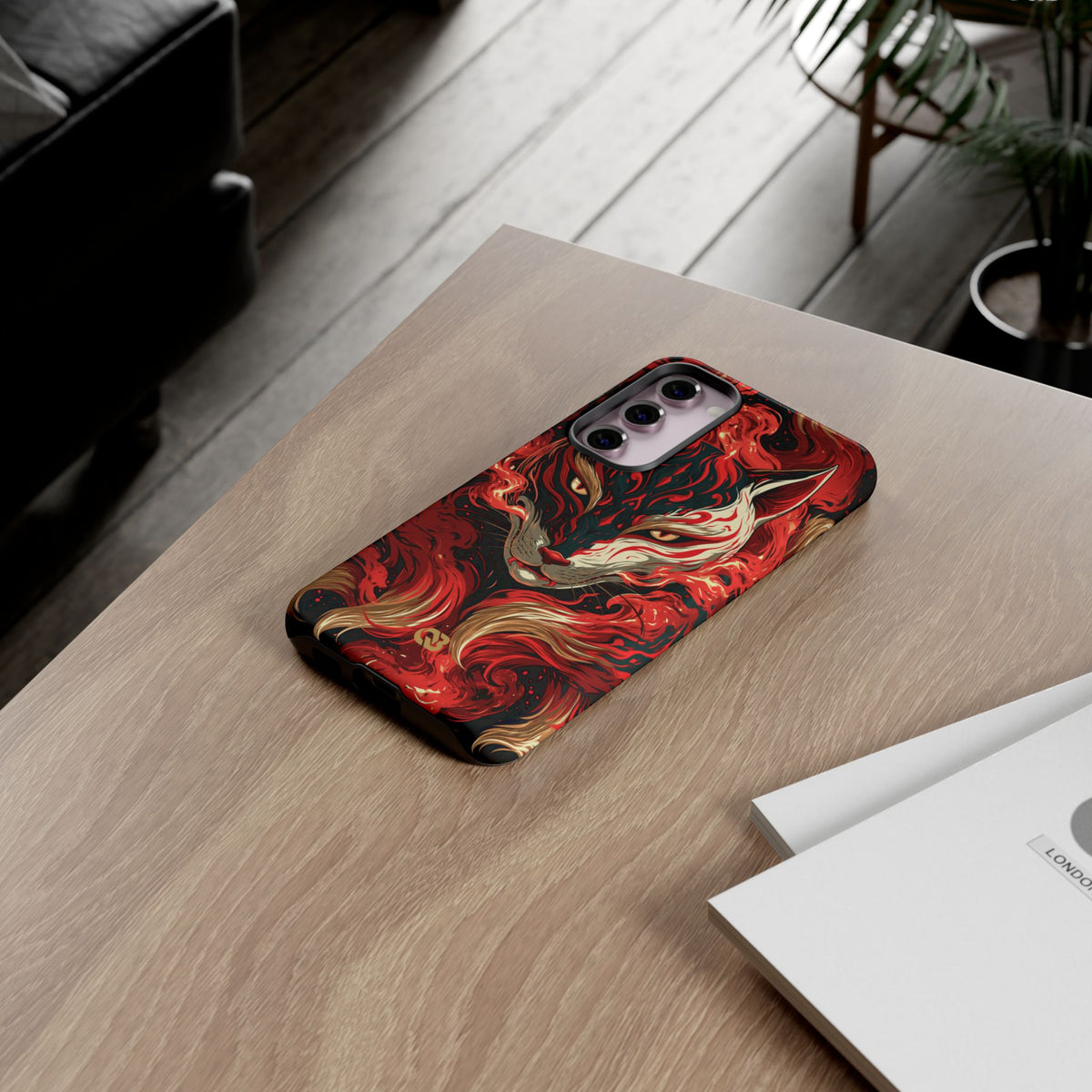 Crimson Kitsune Spirit · Tough Phone Case for Samsung · Red