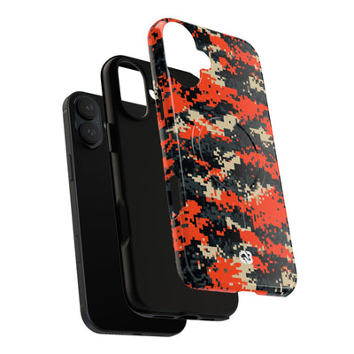 Signal Pixel Camo · Tough 2.0 Magnetic Phone Case for iPhone · Orange