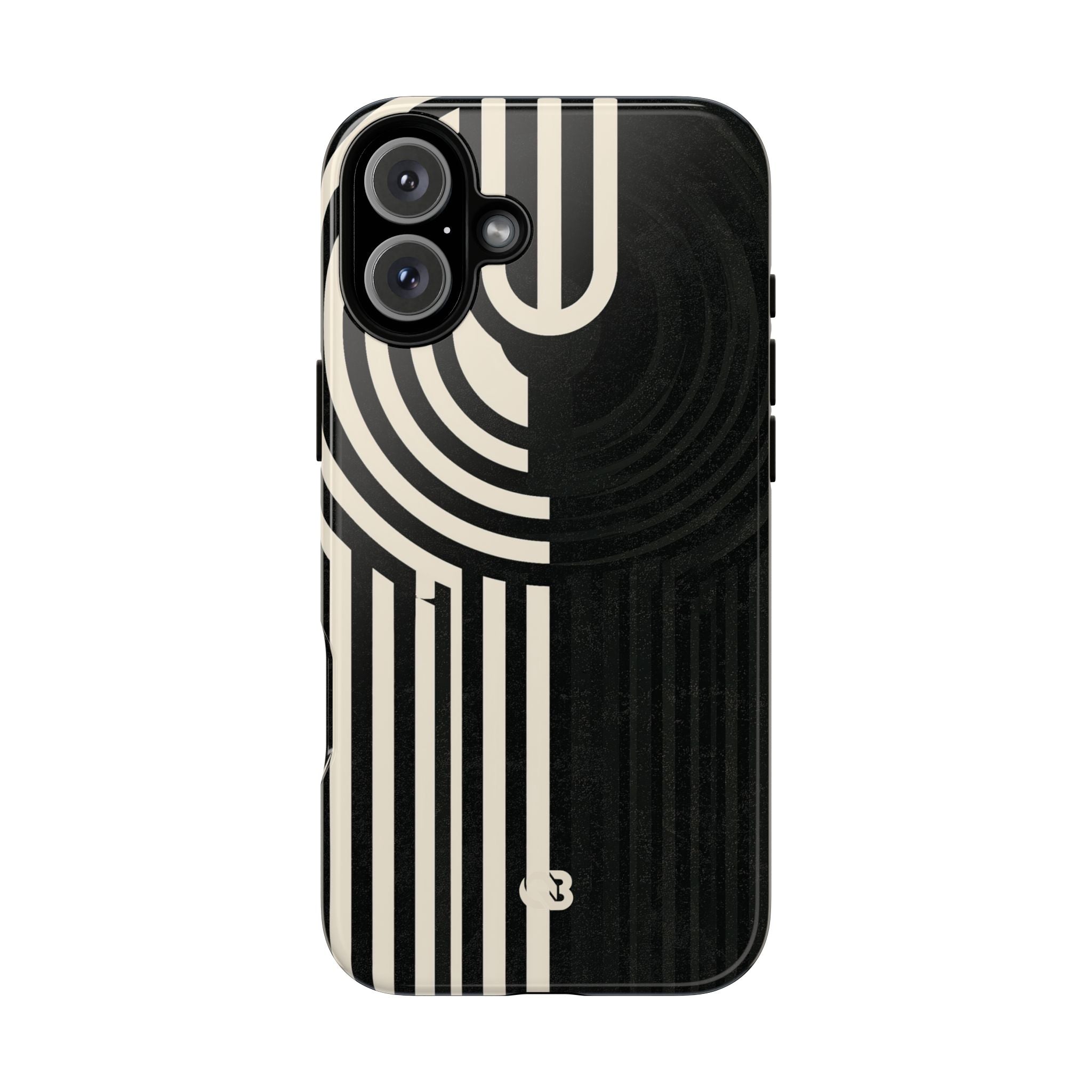 Beige Tough Phone Case for iPhone - Monolith Ivory Signal