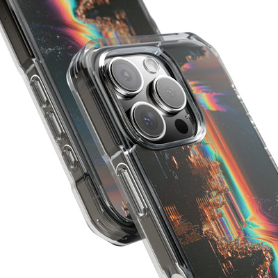 Prismatic Circuit · Clear Impact Magnetic Phone Case for iPhone · Black