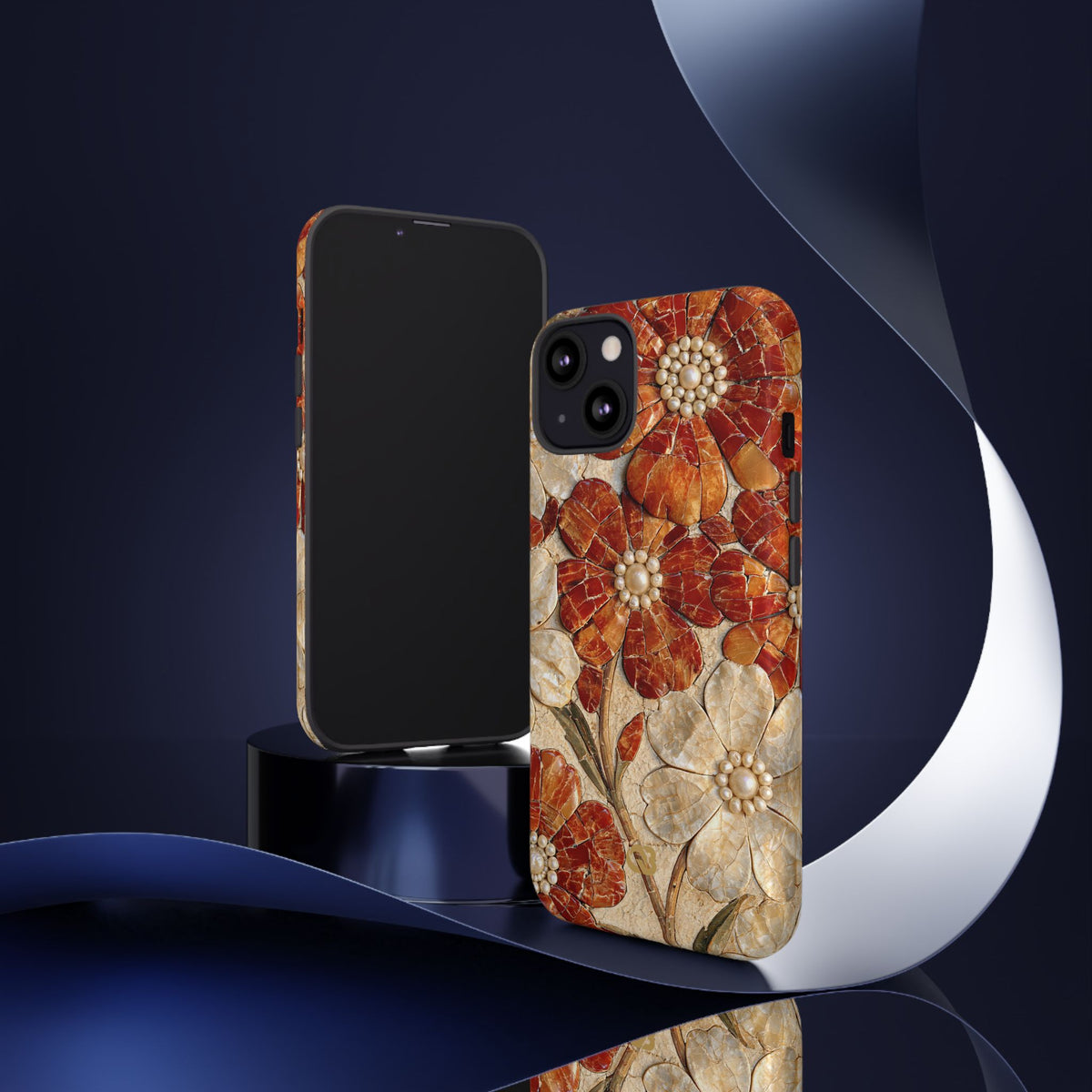 Carnelian Pearl Bloom · Tough Phone Case for iPhone · Orange