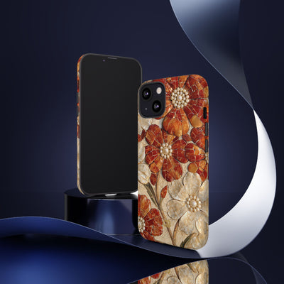 Carnelian Pearl Bloom · Tough Phone Case for iPhone · Orange