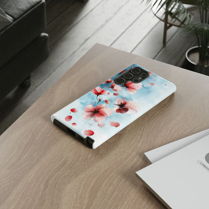 Roze Bloesem Drift Samsung S22 Ultra Case - Tough