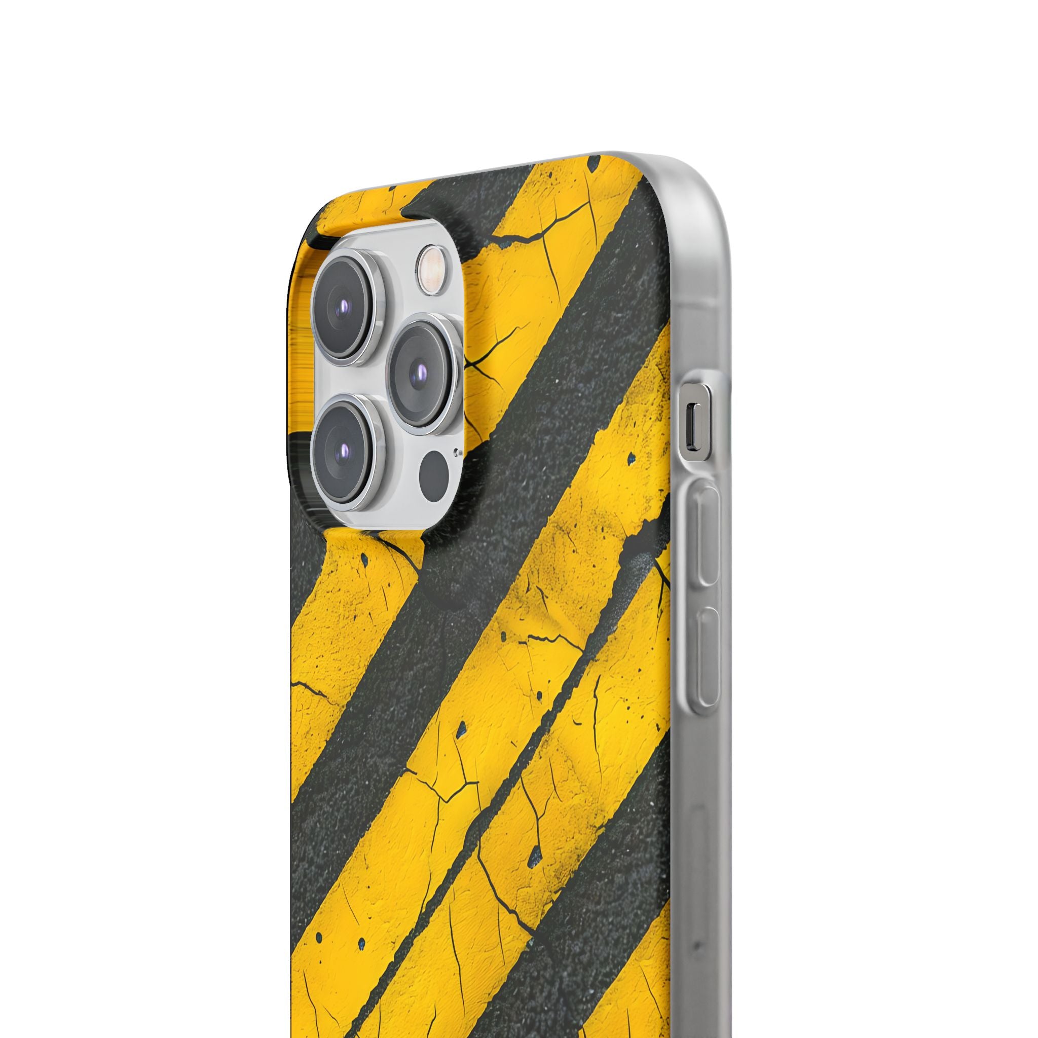 Cracked Hazard Stripes · Soft Phone Case for iPhone