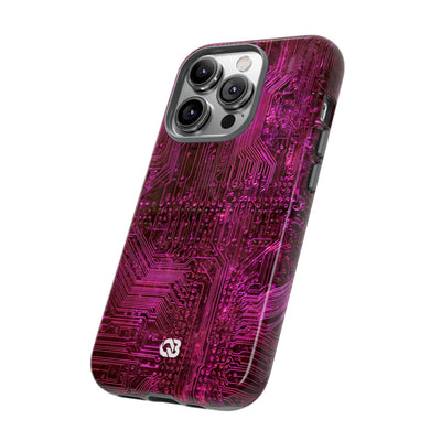 Magenta Circuit Trace · Tough Phone Case for iPhone · Pink