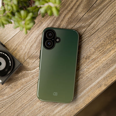 Green Tough Phone Case for iPhone - Shadow Moss Grain