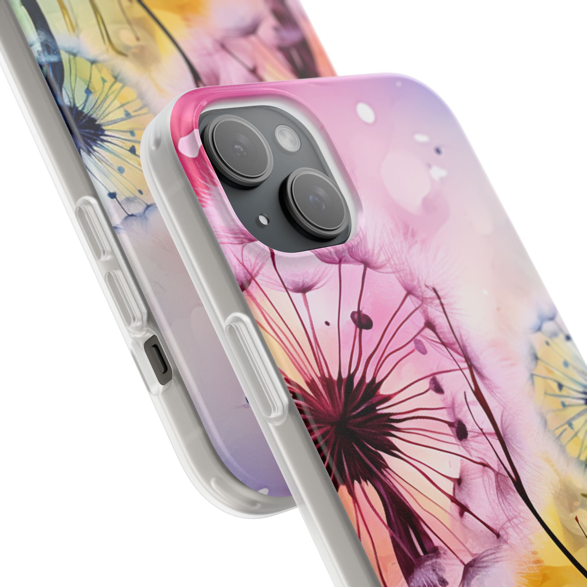 Dandelion Glow iPhone 15 Plus Cover - Blød