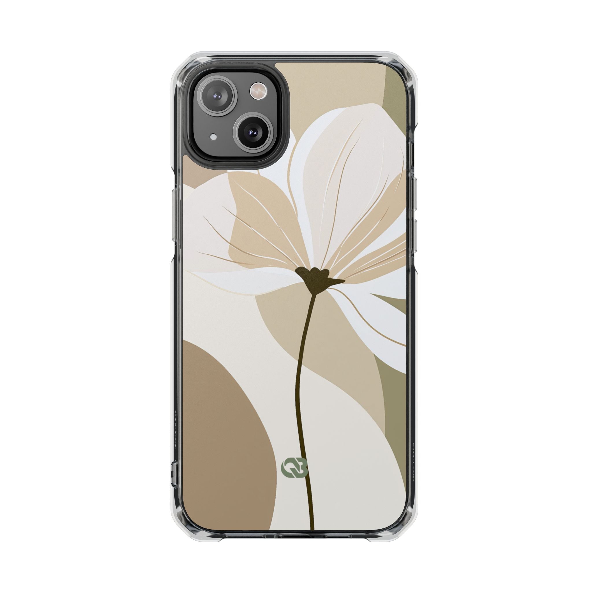 Beige Impact MagSafe Phone Case for iPhone - Sage Linen Magnolia