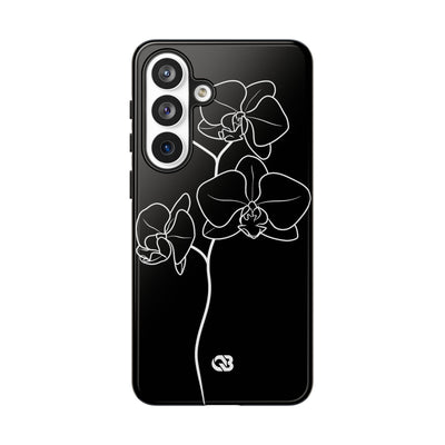 Black Tough Phone Case for Samsung - Noir Alabaster Orchid