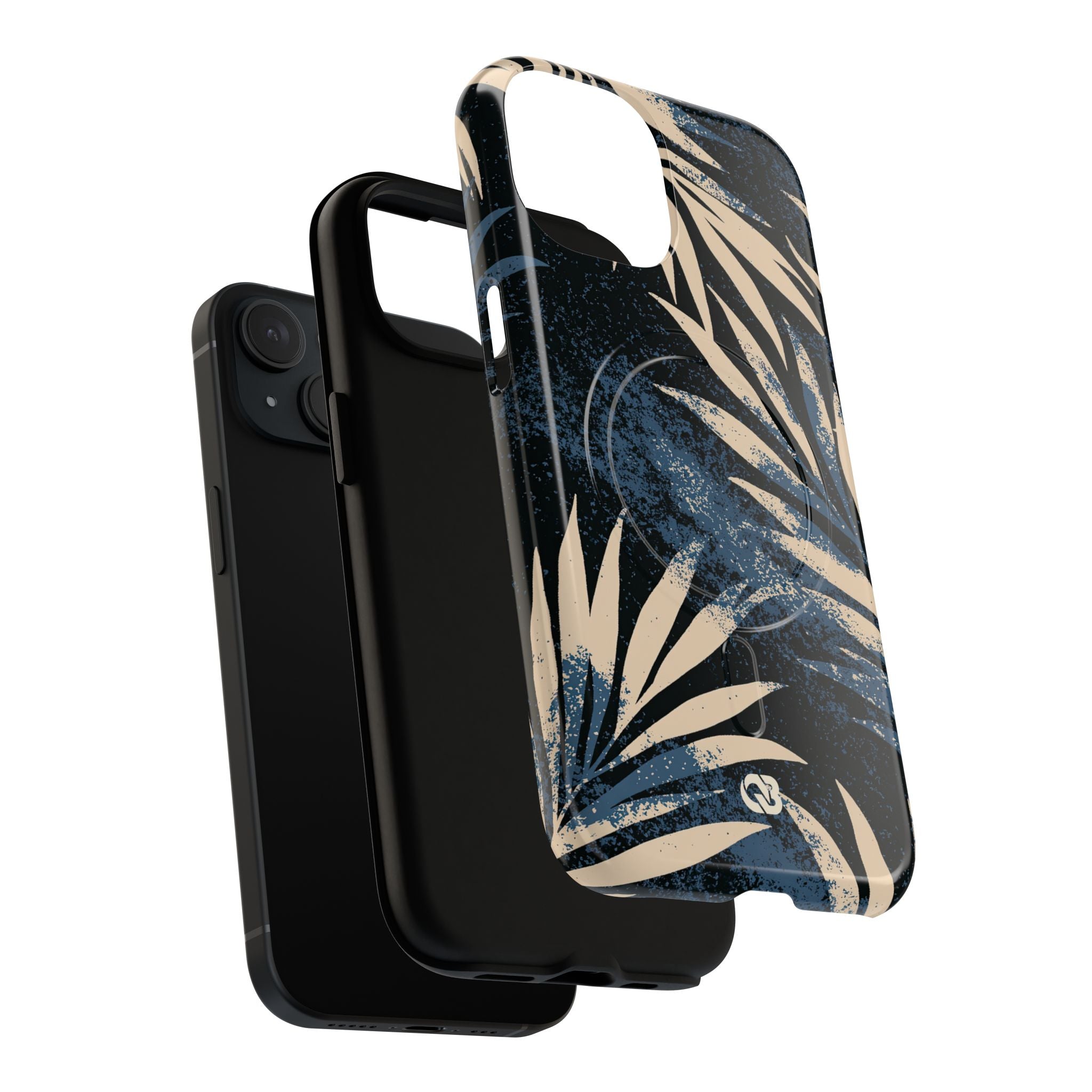 Blue Tough 2.0 Magsafe Phone Case for iPhone - Indigo Sandstone Palm
