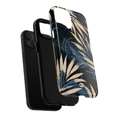 Blue Tough 2.0 Magsafe Phone Case for iPhone - Indigo Sandstone Palm
