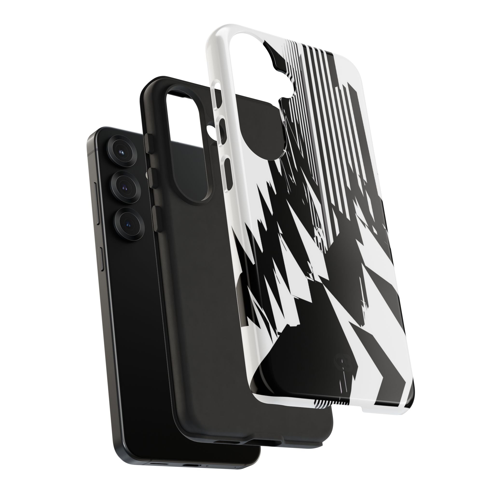 White Tough Phone Case for Samsung - Shattered Vector Spire