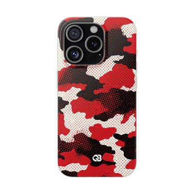 Crimson Halftone Camo · Lite Phone Case for iPhone ·  Red