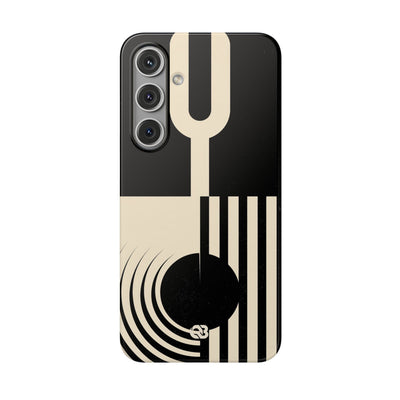 Black Lite Phone Case for Samsung - Ivory Signal Grid