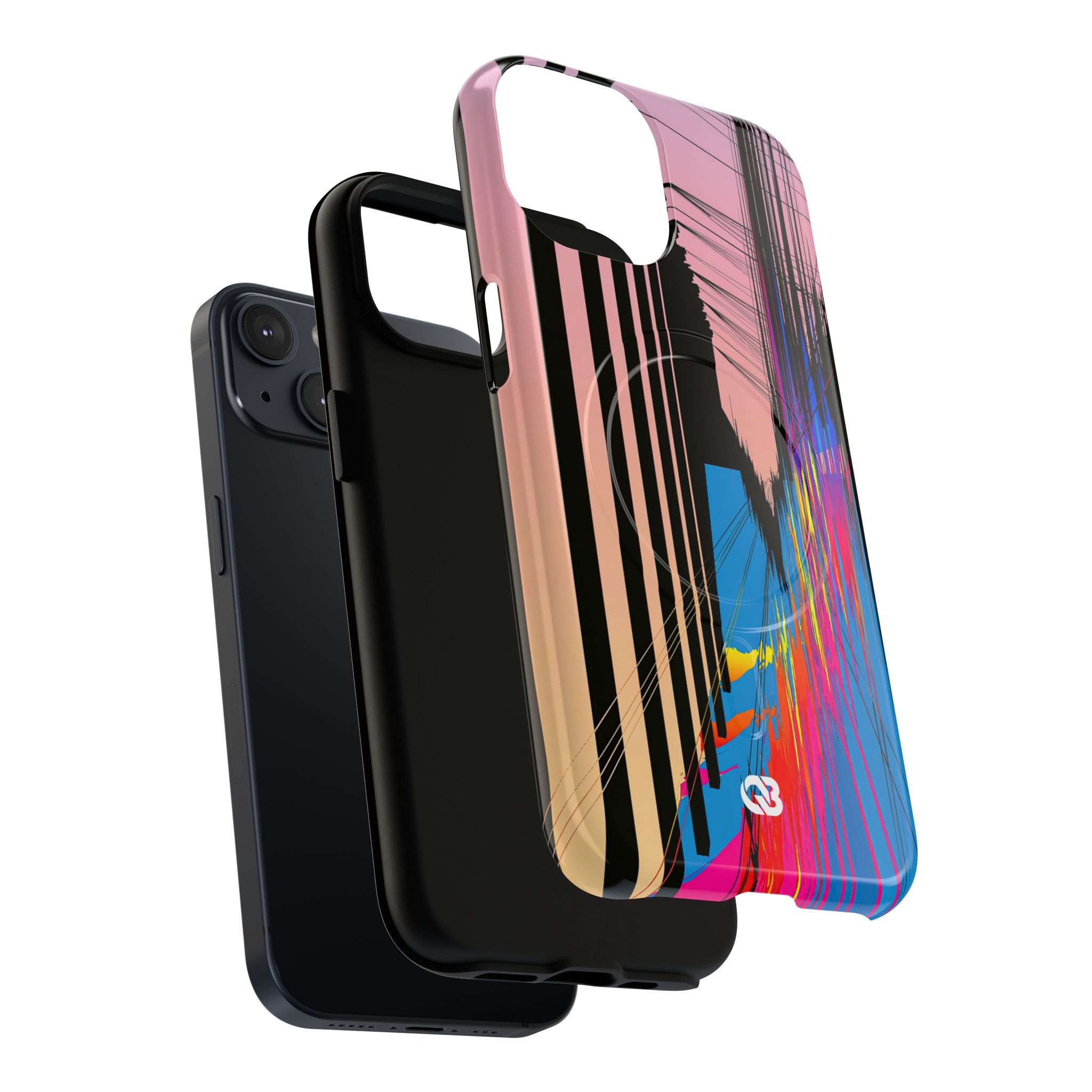 Blue Tough 2.0 Magsafe Phone Case for iPhone - Fractured Data Skyline