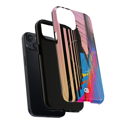 Blue Tough 2.0 Magsafe Phone Case for iPhone - Fractured Data Skyline