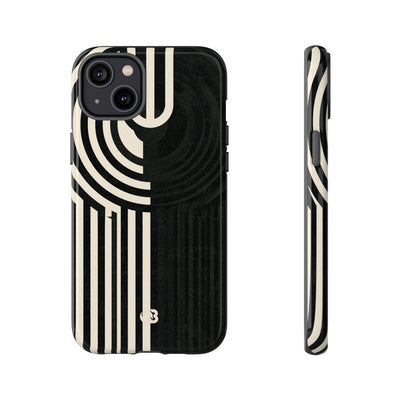 Beige Tough Phone Case for iPhone - Monolith Ivory Signal