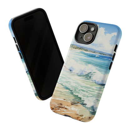 Foamy Wave Breeze iPhone 15 Case - Tough